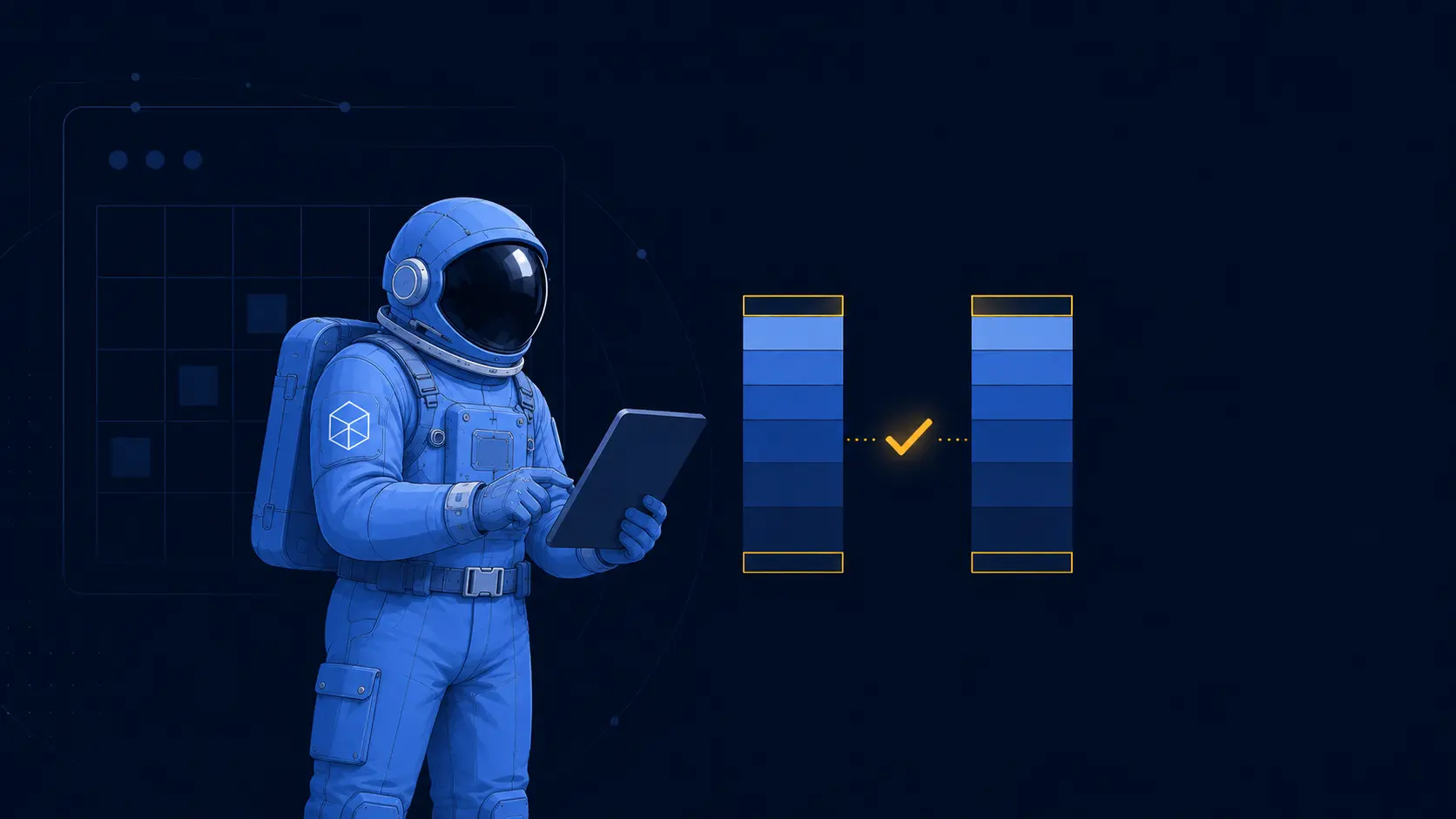 AI for accounting firms - reconciliation and reporting astronaut illustration